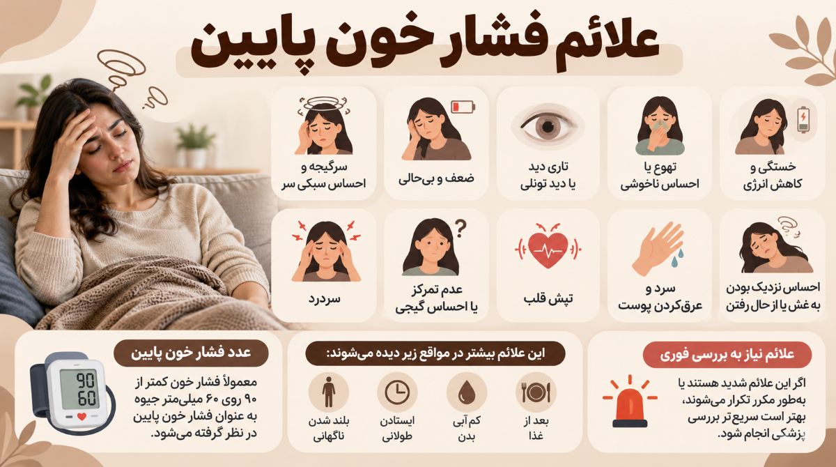 از کجا بدانیم فشار خون پایین داریم؟