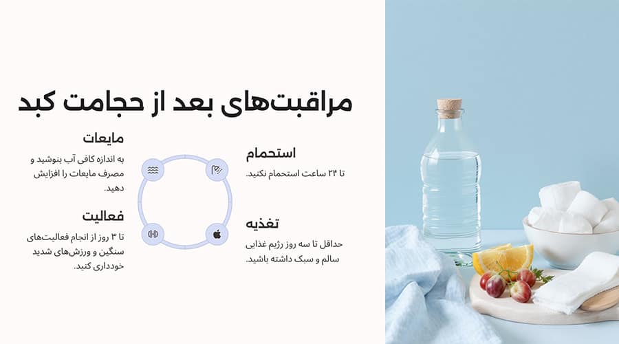 مراقبت‌ های بعد از حجامت کبد