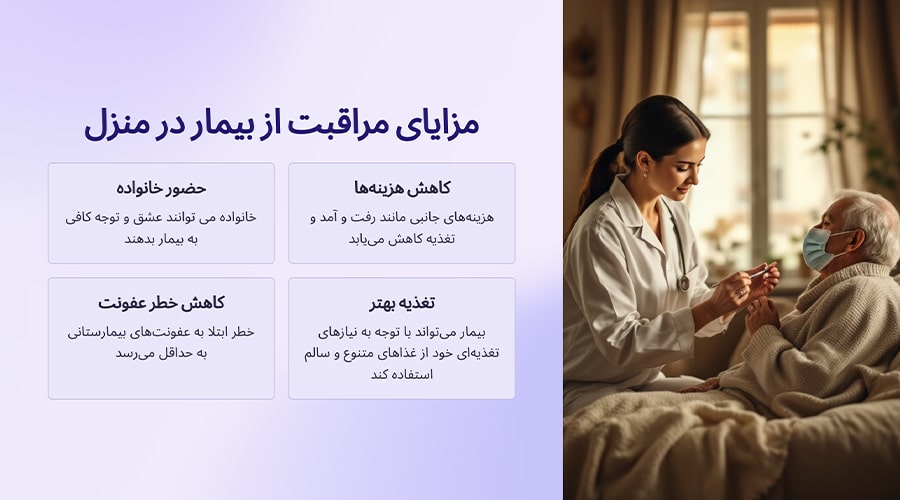 مزایای مراقبت از بیمار در منزل