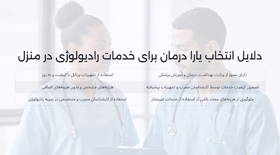 چرا برای خدمات رادیولوژی در منزل یارا درمان را انتخاب کنیم؟