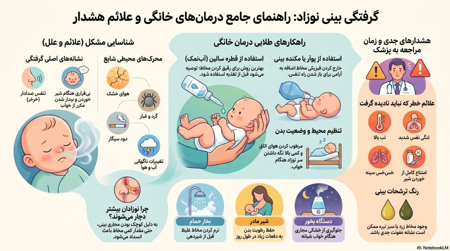 راهنمای درمان گرفتگی بینی نوزاد