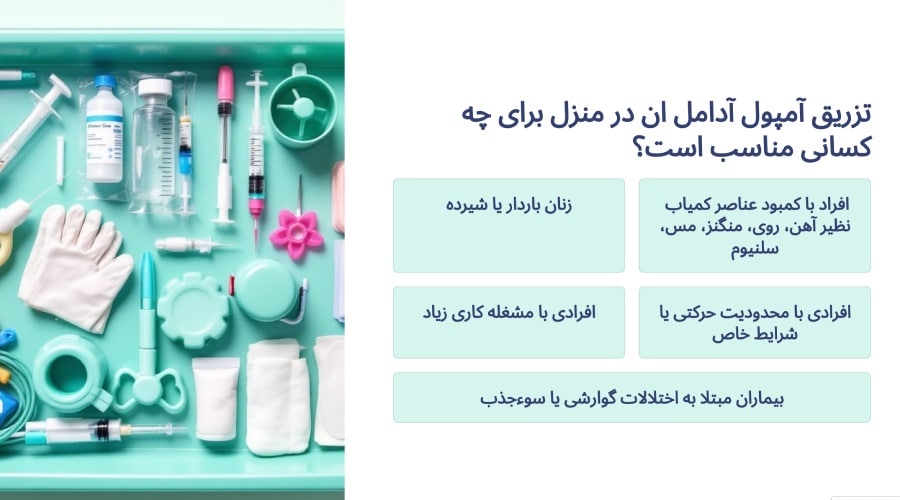 تزریق آمپول آدامل ان در منزل برای چه کسانی مناسب است؟