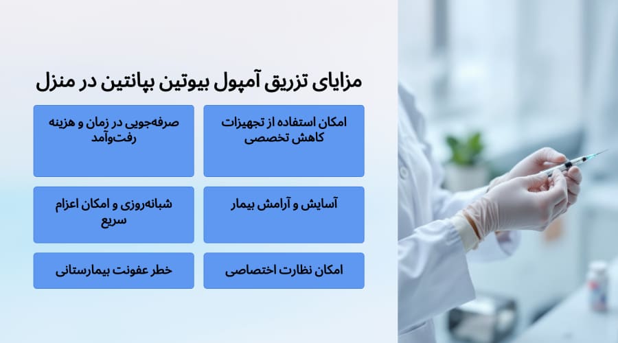 مزایای تزریق آمپول بیوتین بپانتین در منزل