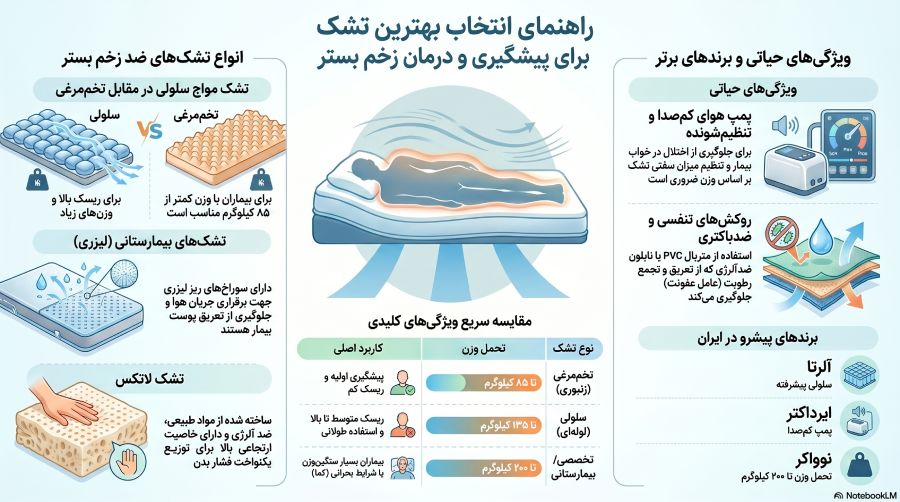 راهنمای انتخاب تشک زخم بستر