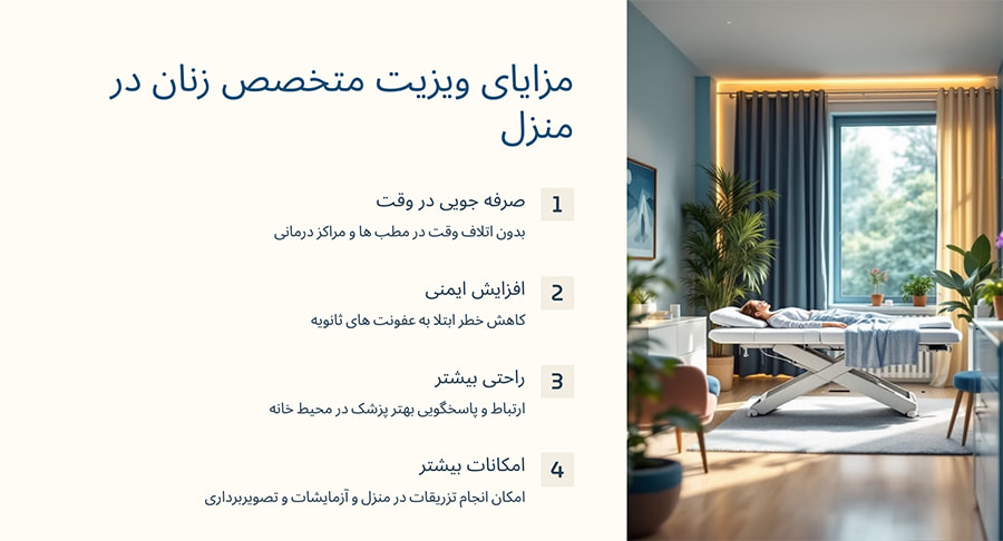 مزایای متخصص زنان در منزل