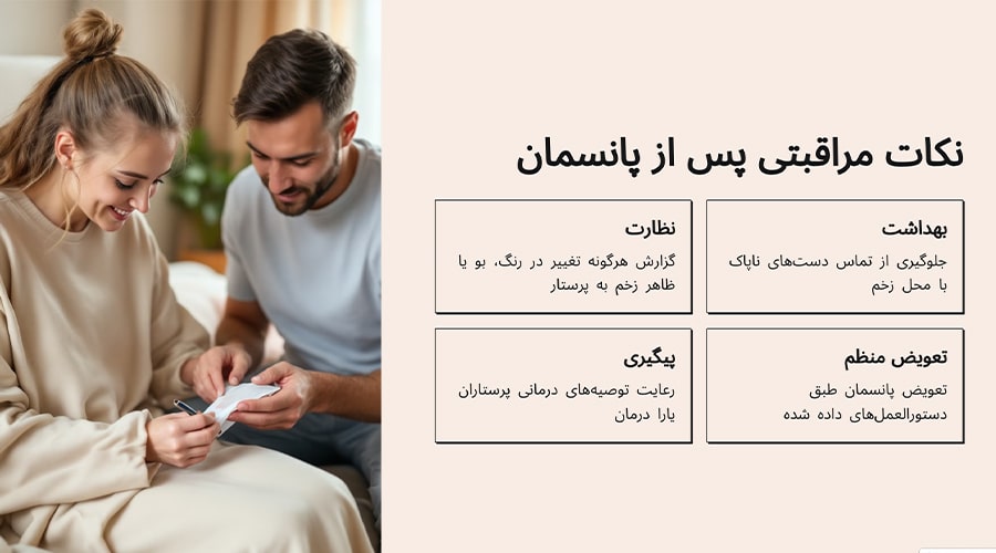 نکات مراقبتی پس‌از پانسمان در منزل کرج