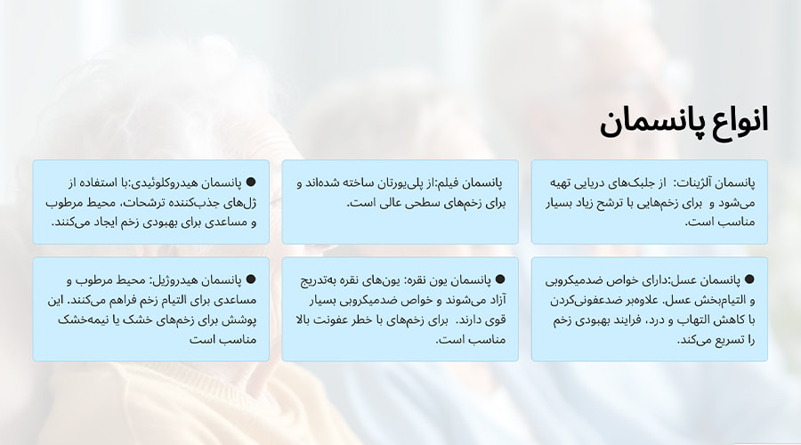 انواع پانسمان در منزل نیاوران