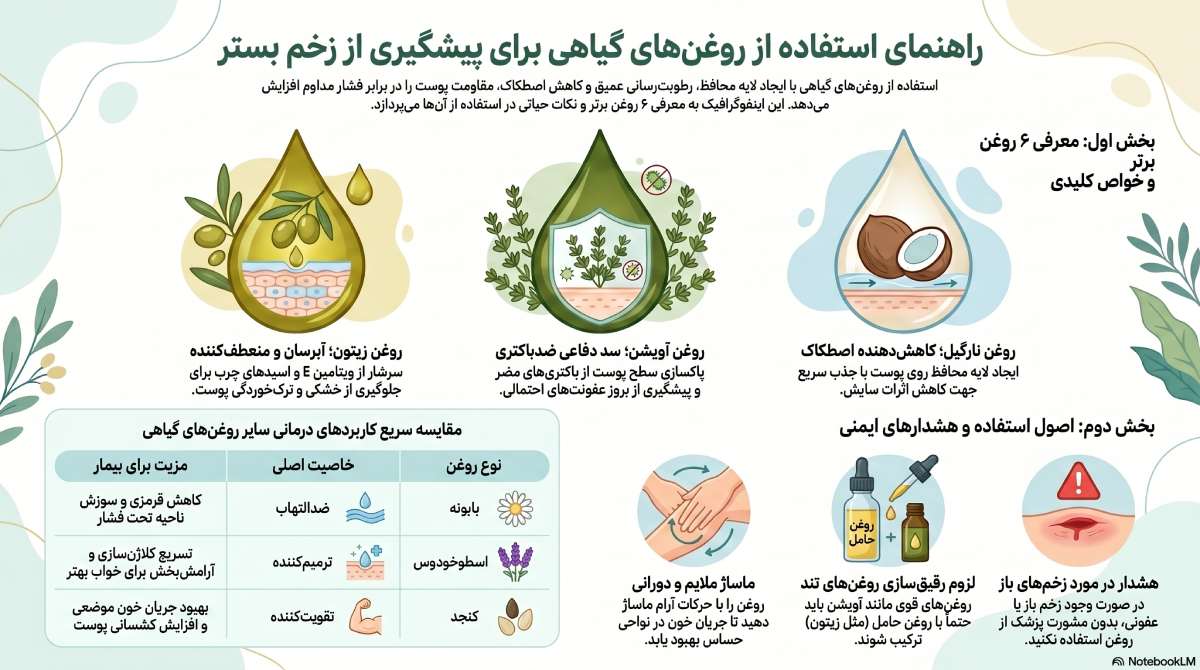 راهنمای روغنهای گیاهی زخم بستر