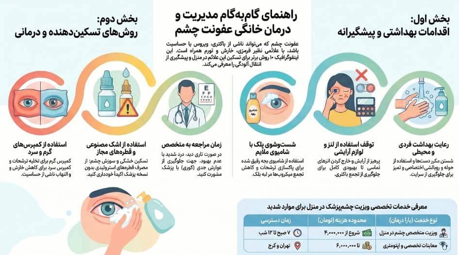 راهنمای درمان خانگی عفونت چشم