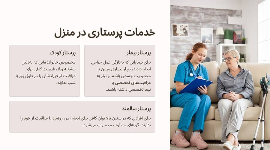 لیست خدمات پرستاری در منزل