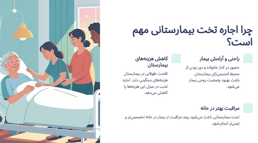 چرا اجاره تخت بیمارستانی در منزل اهمیت دارد؟