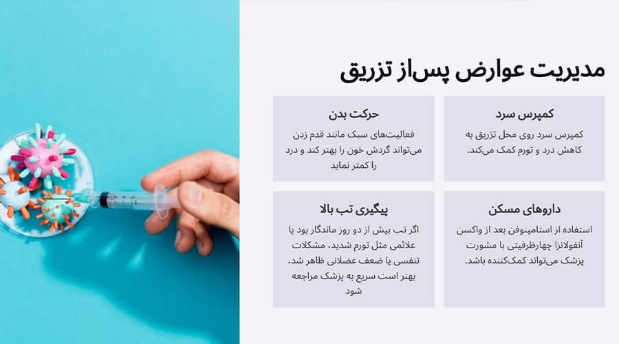 کاهش و مدیریت عوارض واکسن آنفولانزا 