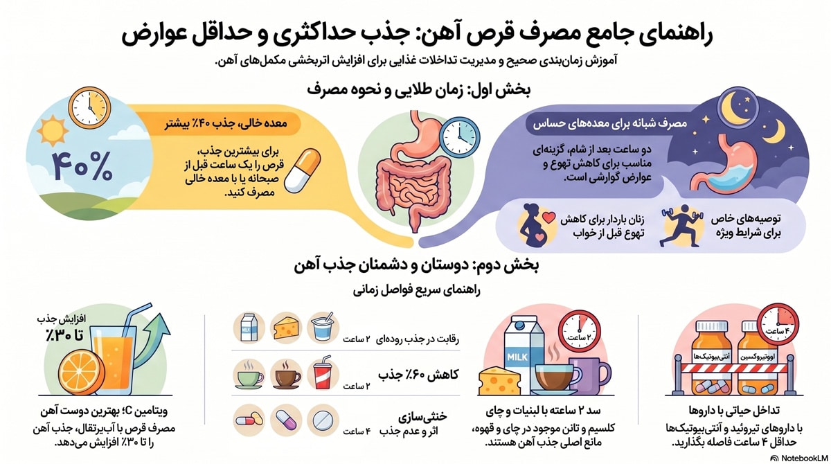 بهترین زمان مصرف قرص آهن
