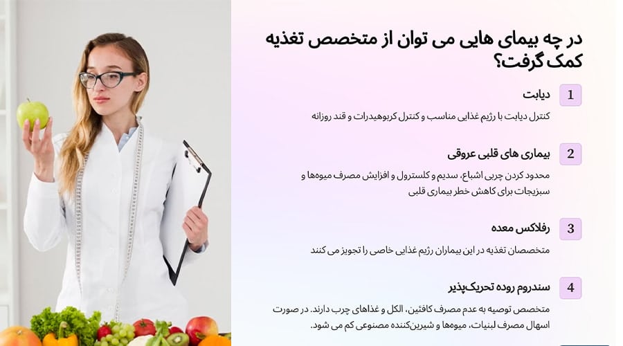 در چه بیمای هایی می توان از متخصص تغذیه در منزل کمک گرفت؟