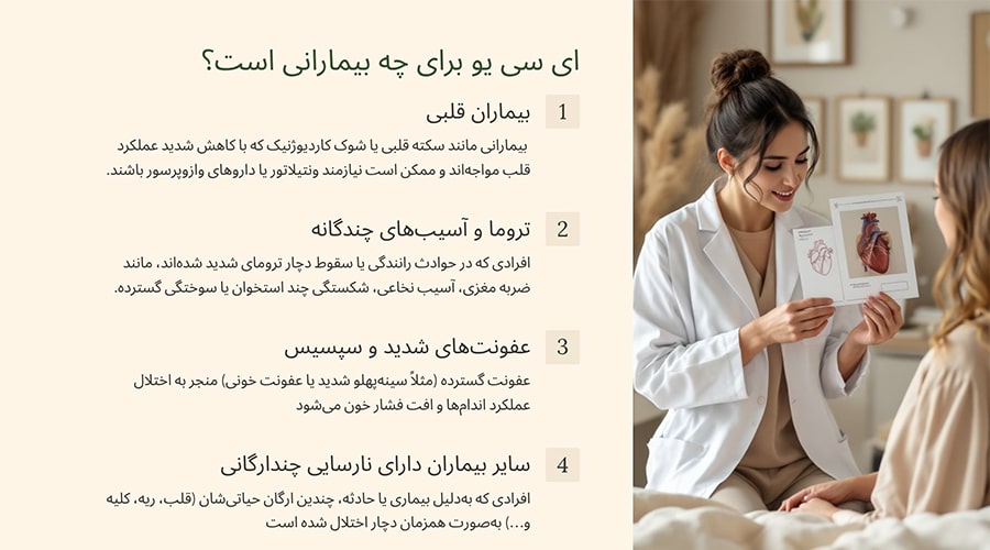 ای سی یو برای چه بیمارانی است؟ برسی گروه‌های بیمارانی که بیشترین بستری ICU را دارند