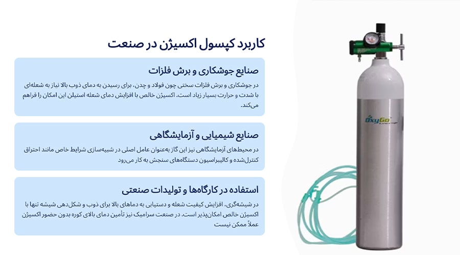 کاربرد کپسول اکسیژن در صنعت