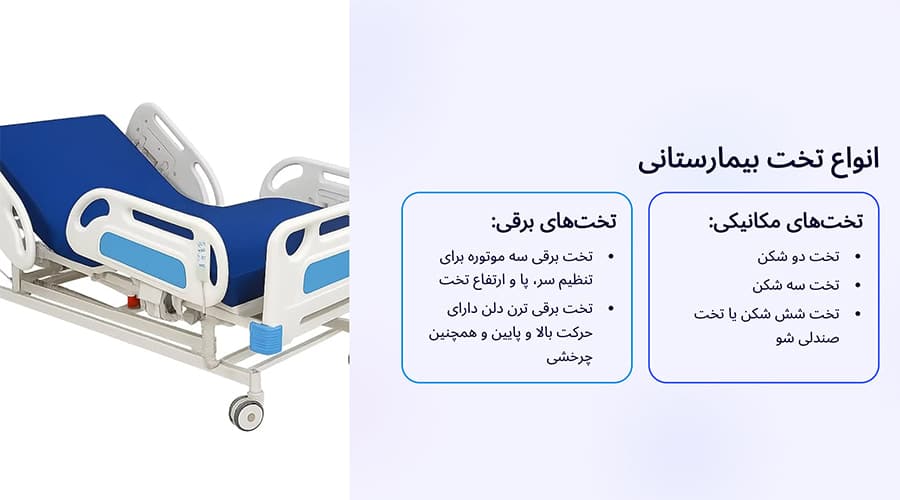انواع تخت بیمارستانی