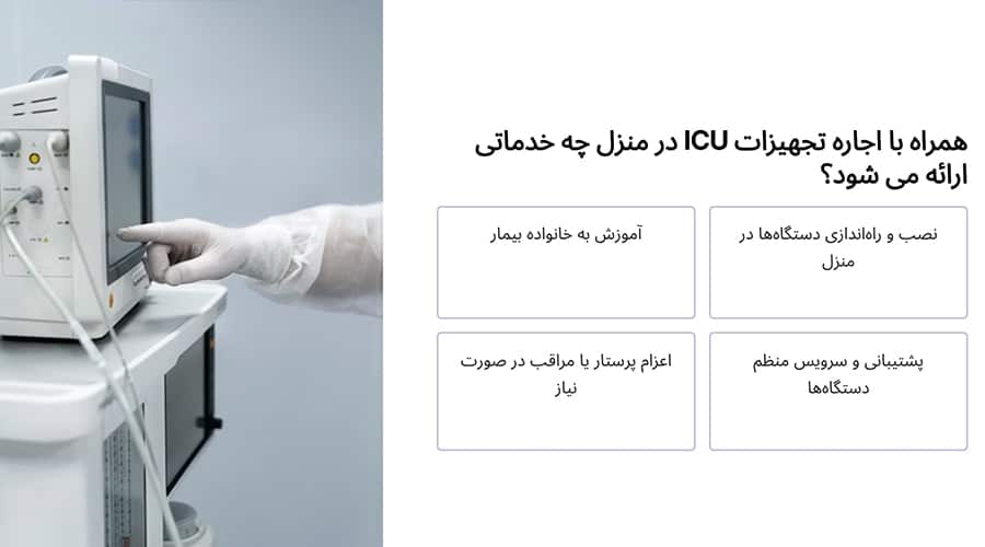 همراه با اجاره تجهیزات ICU در منزل چه خدماتی ارائه می شود؟