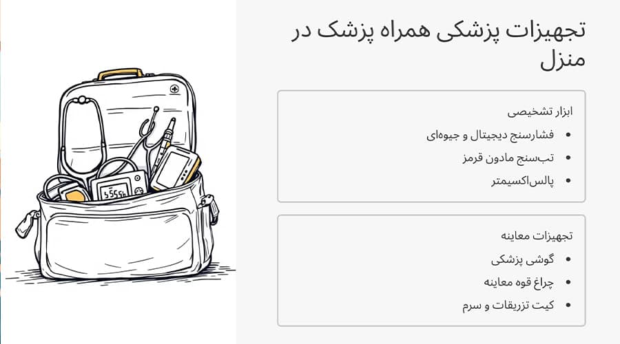 تجهیزات همراه پزشک در منزل