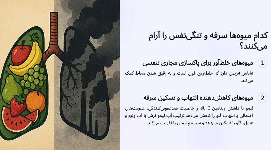 میوه های مفید برای تنگی نفس