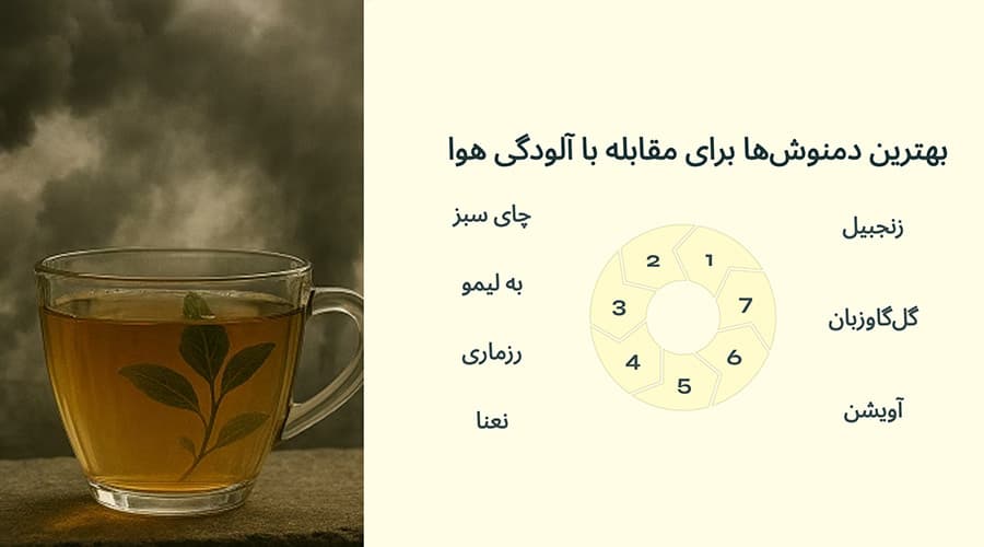 بهترین دمنوش‌ها برای مقابله با آلودگی هوا