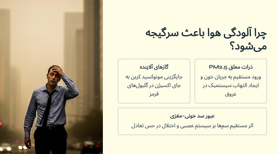 چرا آلودگی هوا باعث سرگیجه می‌شود؟