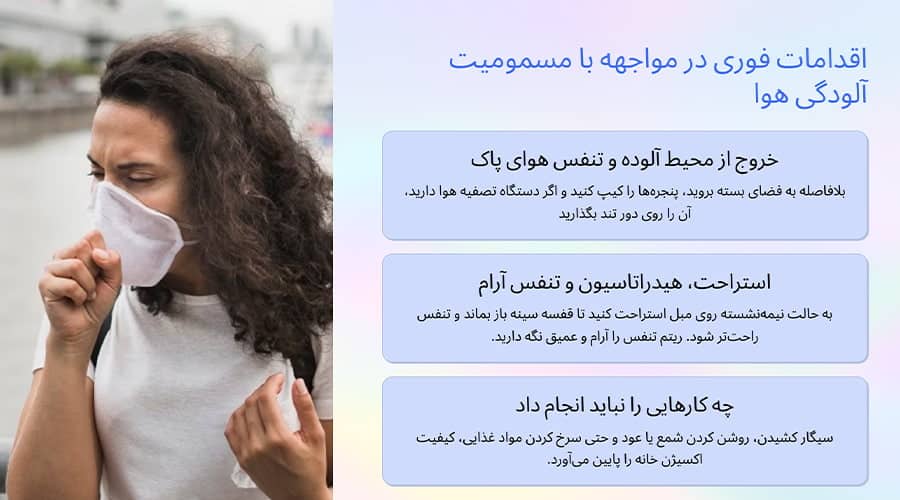 اقدامات فوری در مواجهه با مسمومیت آلودگی هوا