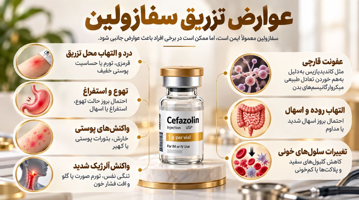 عوارض تزریق سفازولین