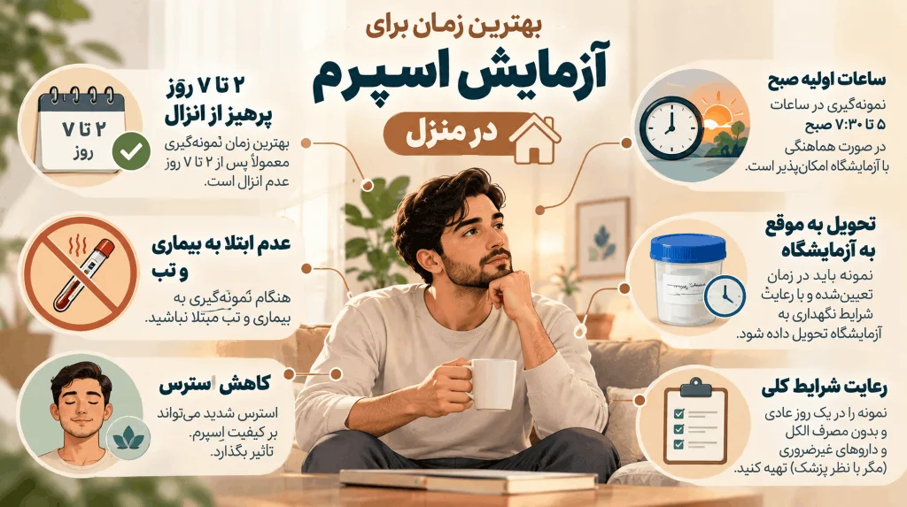 بهترین زمان برای آزمایش اسپرم در منزل