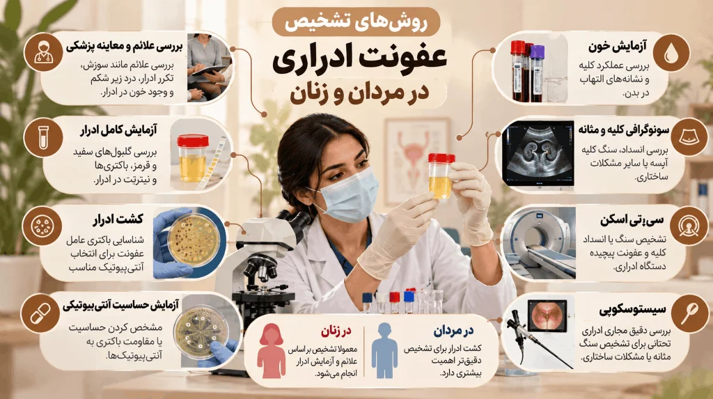 روش های تشخیص عفونت ادراری در مردان و زنان