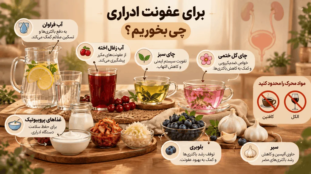برای عفونت ادراری چی بخوریم؟