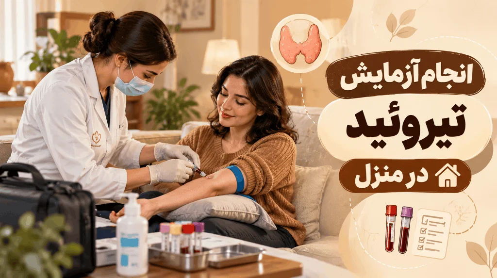 آزمایش تیروئید در منزل [7 صبح تا 12 شب + بیمه]